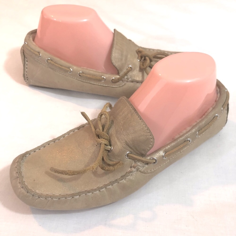 Cole Hann Gold Moccasin slippers shoes - Picture 2 of 10